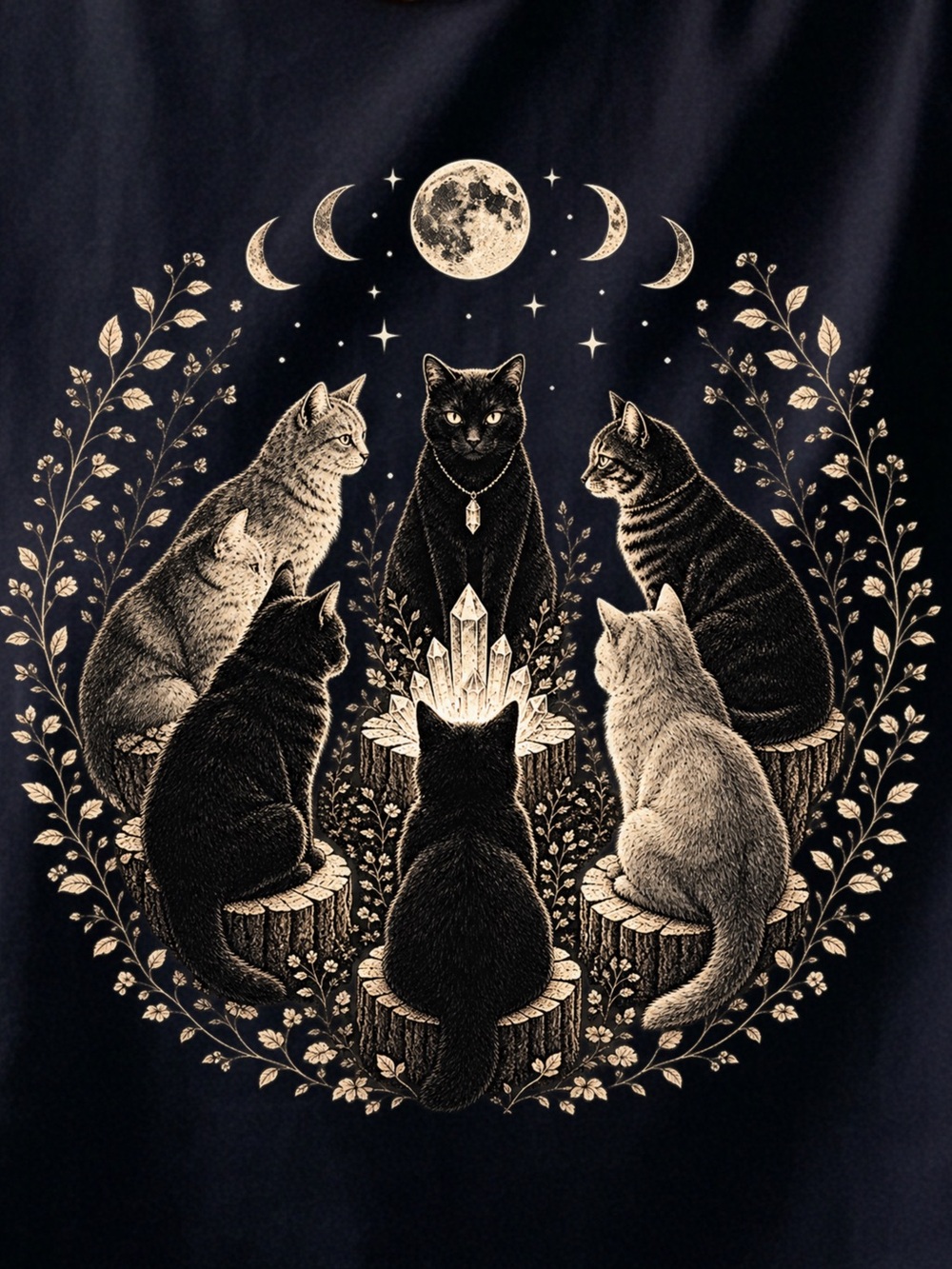 Gildan Black Cat Halloween Shirt, Witchy T-Shirt, Spooky Cat Tee - Picture 2 of 3